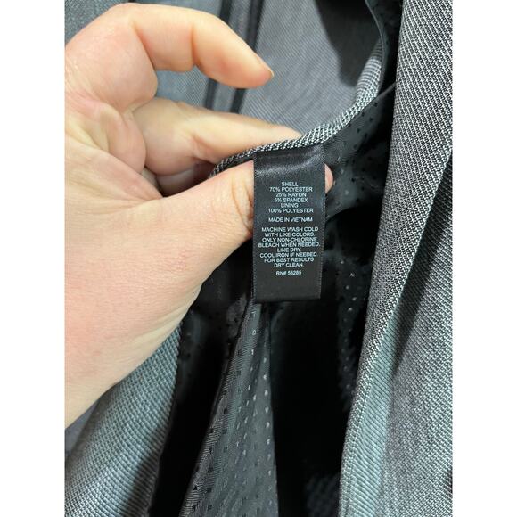 Express Gray Tailored Career Blazer Size 4 One Button Classic Office Workwear - Picture 6 of 9